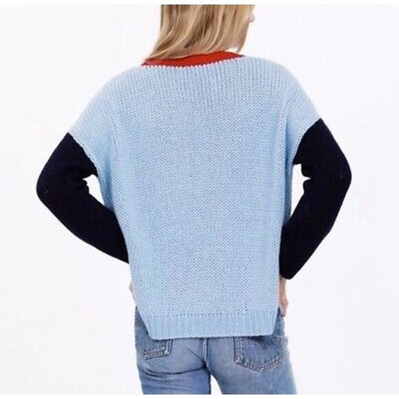 Xirena Big Sky Apres Ski Oversized Slouchy Alpaca Blend Colorblock Sweater S - Picture 2 of 9